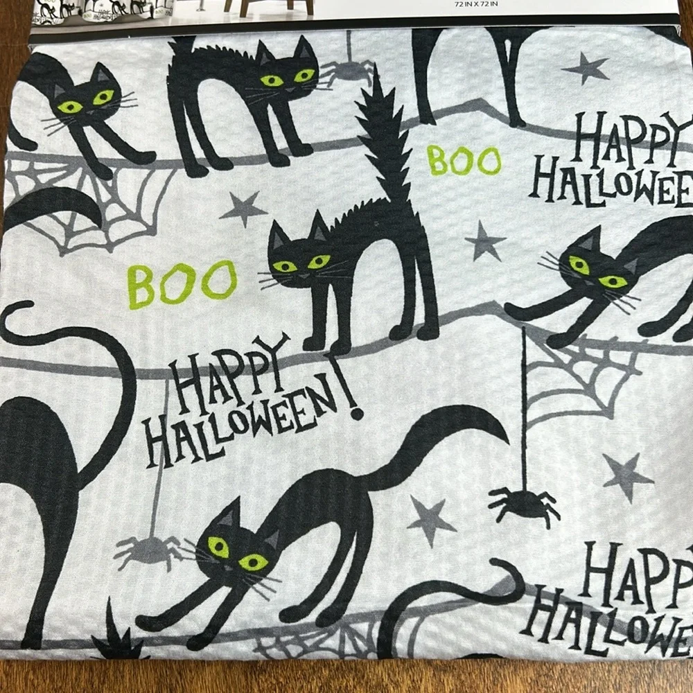 Black cat Happy Halloween shower curtain‎